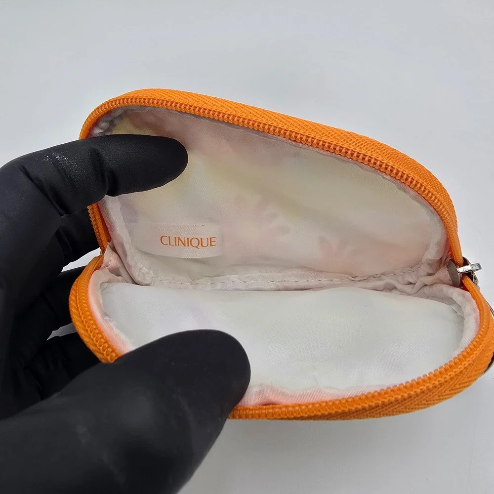 Clinique‎ Floral Print Zipper Pouch Keychain Coin Purse Cosmetic Bag